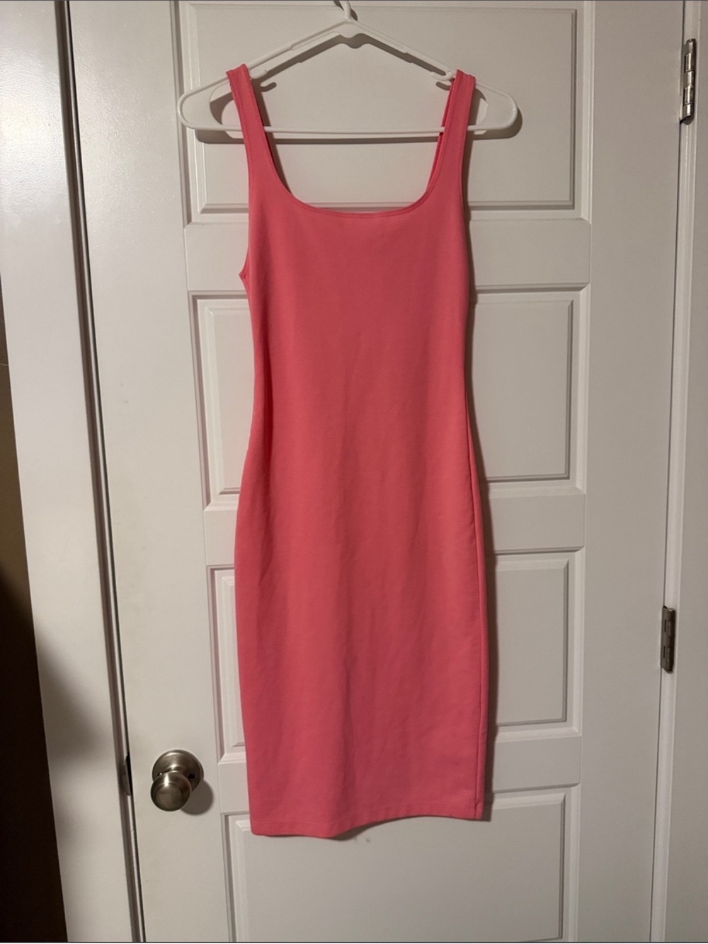 Zara Pink Fitted Midi Tank Dress NWOT